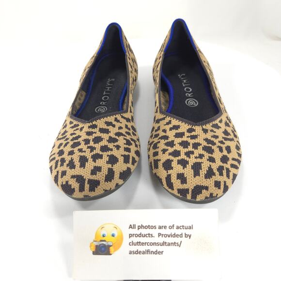 Rothys Animal Print Casual Round Toe Ballet Flat Womens Size 11 Beige - Picture 2 of 9